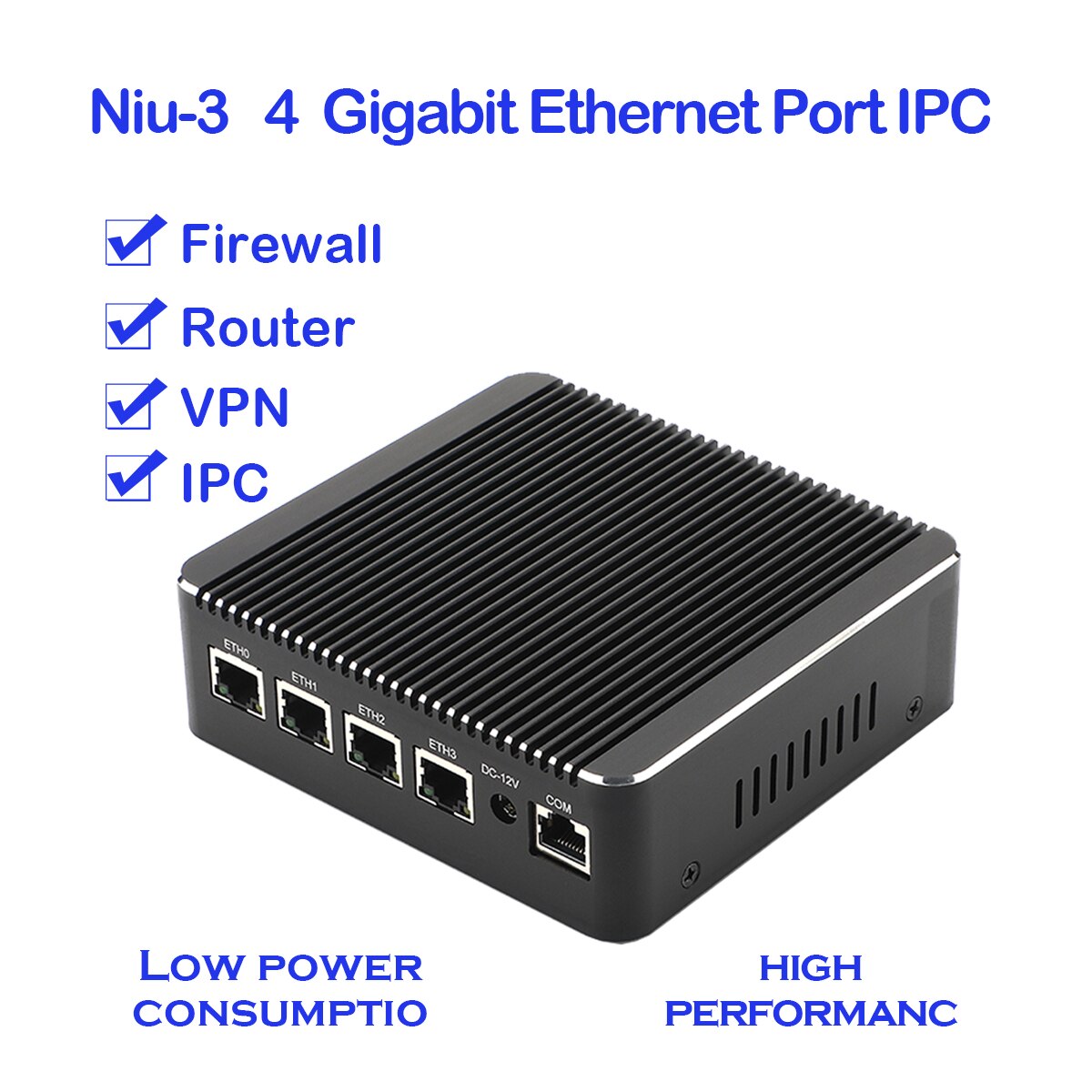 Niu-3 ⰡƮ Ƽ Ʈ IPC, ̴ PC, ȭ, VPN,  [4  ⰡƮ LAN / 6USB / 1COM / 1HDMI]